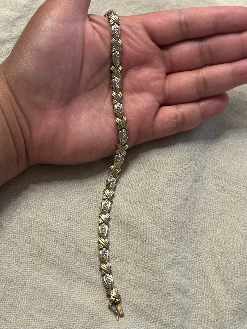 Vintage Sterling Silver (marked 925) two toned Bracelet
